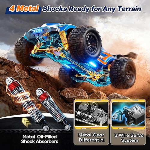 Miniatura 5 de Autos RC rápidos sin escobillas 116 para adultos Max 40 MPH Off Road Auto de control remoto Camiones monstruo de alta velocidad 4X4 todo terreno RC
