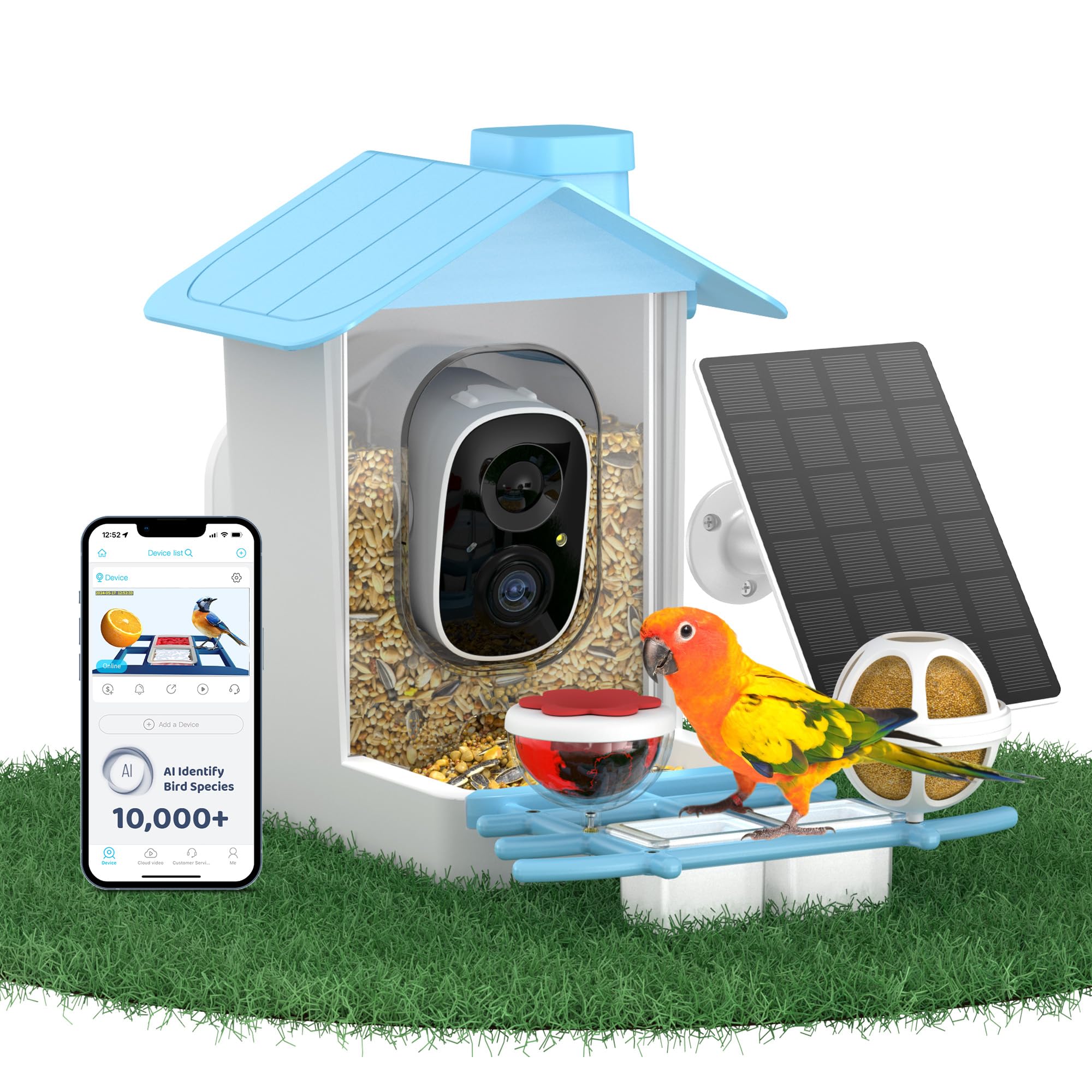 HARYMOR Smart Bird Feeder with Camera Solar Powered
