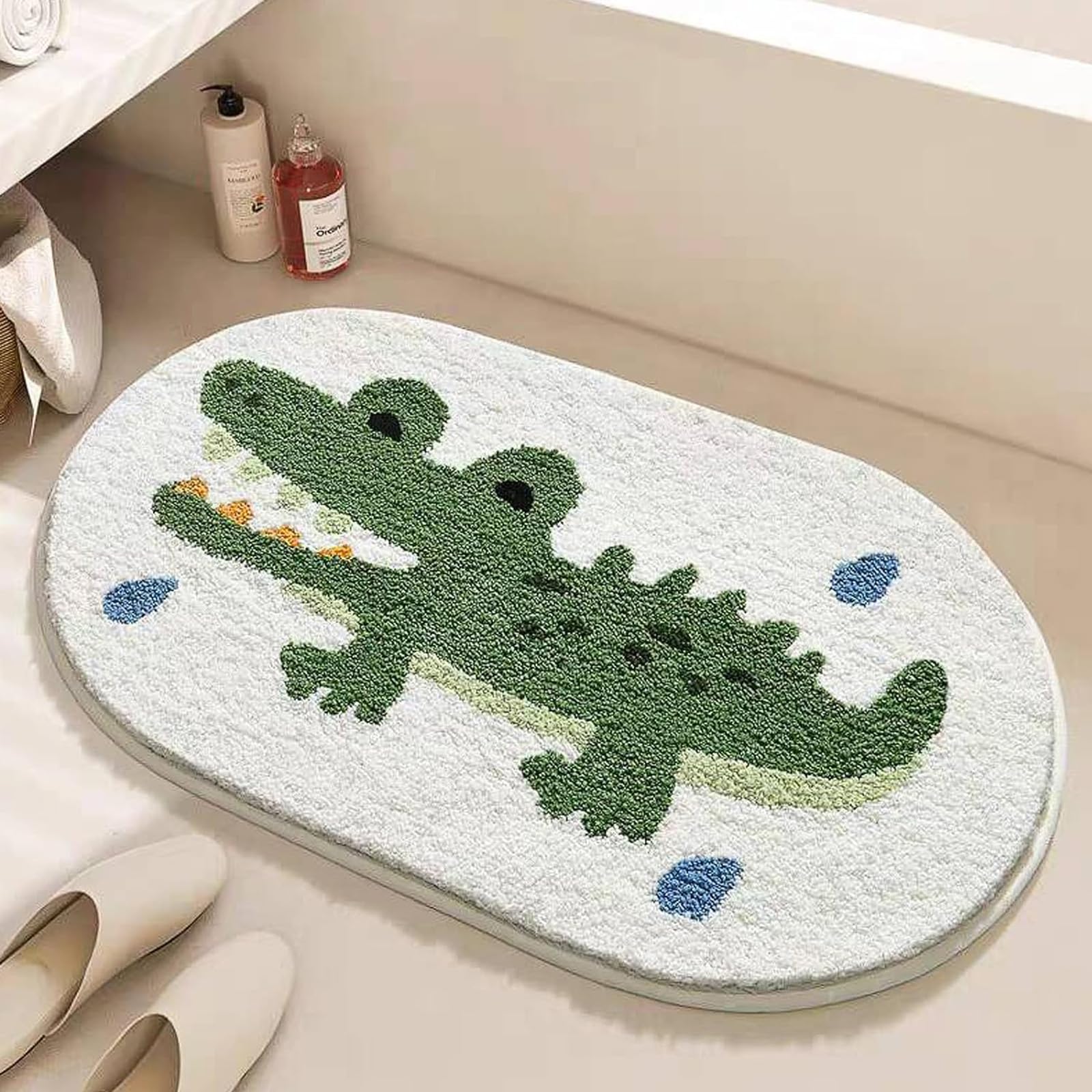 Justup Teppich Wohnzimmer, Teppich Weiche Antirutsch Badematte mit Hoher Hygroskopizität Badvorleger Duschvorleger Fußmatte Teppichboden für Bad Wohnzimmer Toilette