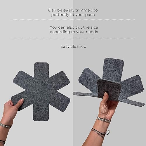 Miniatura 5 de VHD Felt Pot and Pan Protectors - Set of 3, Pot Dividers Pads, Stacking Pan Protectors, Pan Separators, Bowl & Plate Separators, Pads for Protecting