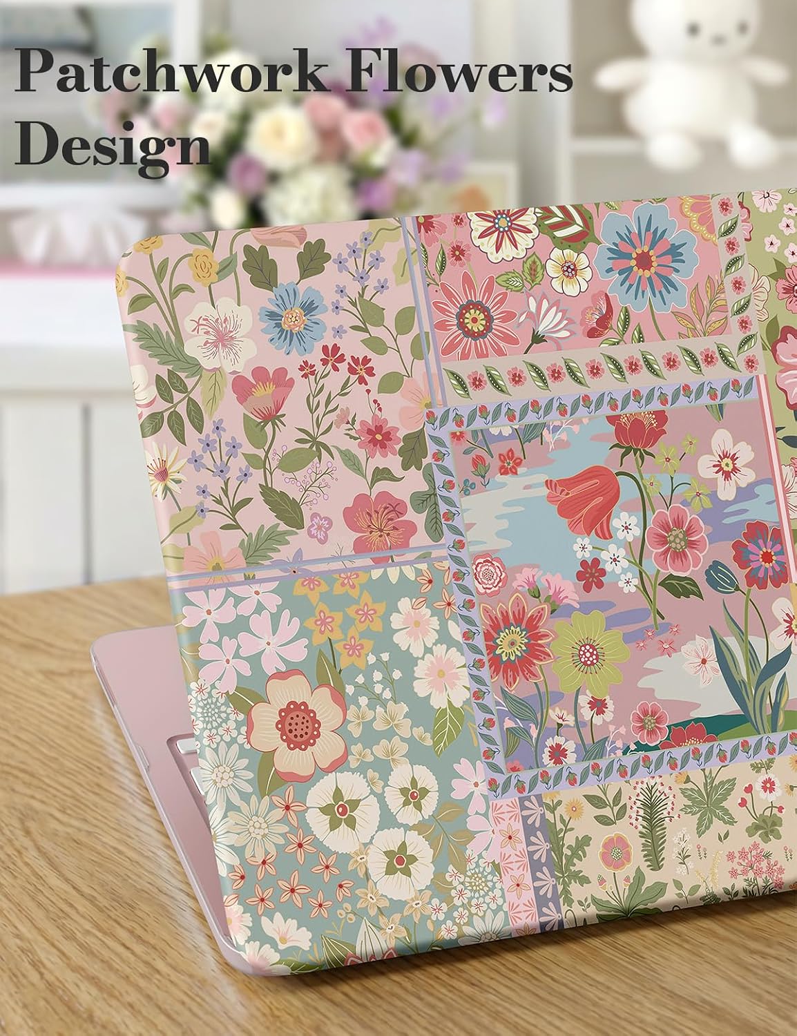 iCasso Compatible with New MacBook Neo case 13 inch 2026 Release Model A3404, Anti-Scratch & Crack & Fingerprint MacBook Neo Accessories for Work Study Travel Daily Use, Pink Patchwork Flowers