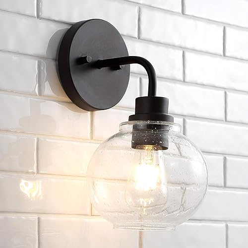 Eyely EYL7529A Perry - Lámpara LED rústica de 36 pulgadas con 4 luces de hierro y vidrio sembrado, para entrada, vestíbulo, baño, pasillo,