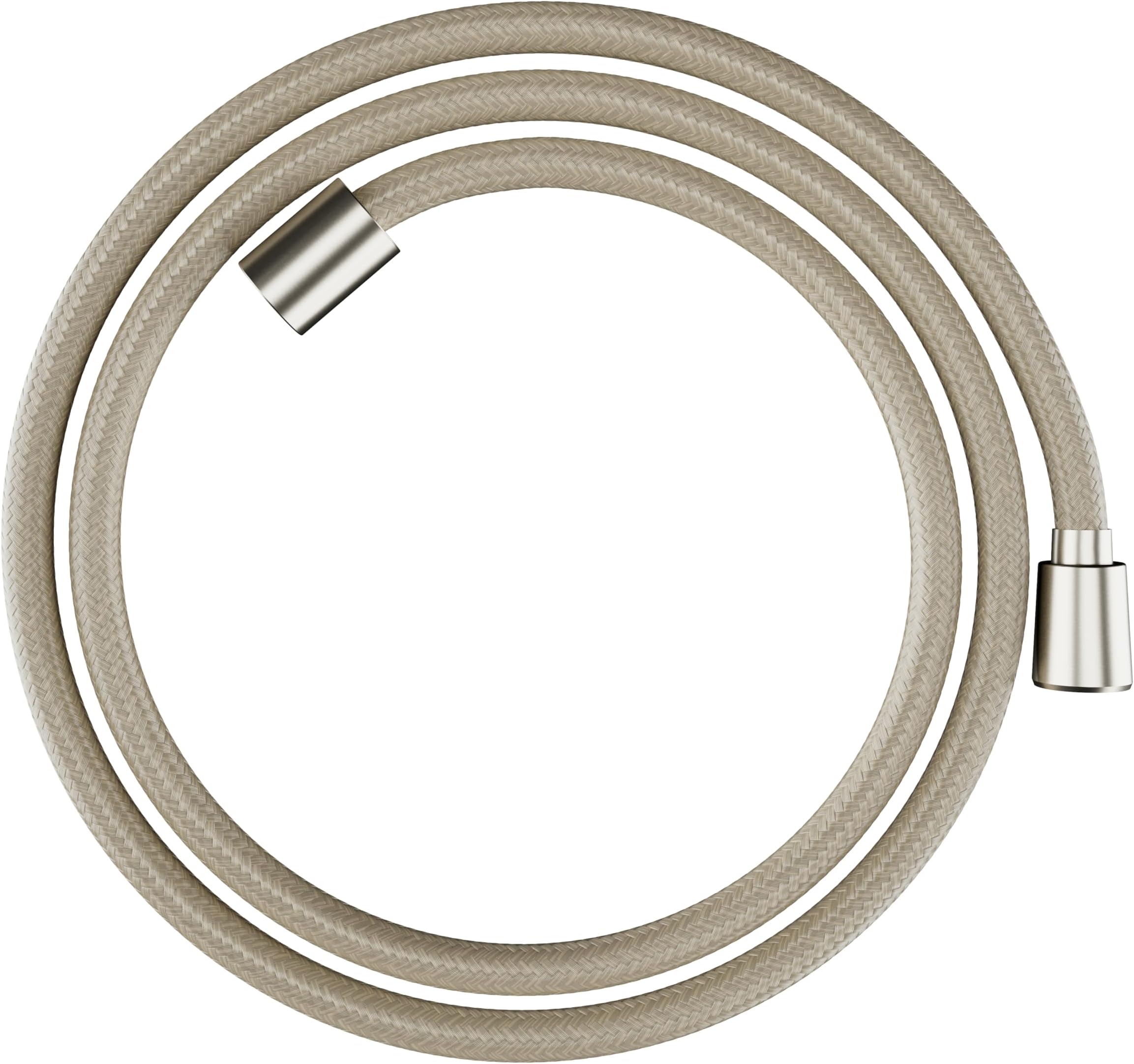 hansgrohe 28260820 DesignFlex Textile Brushed Nickel Handshower Hose, 63-inch