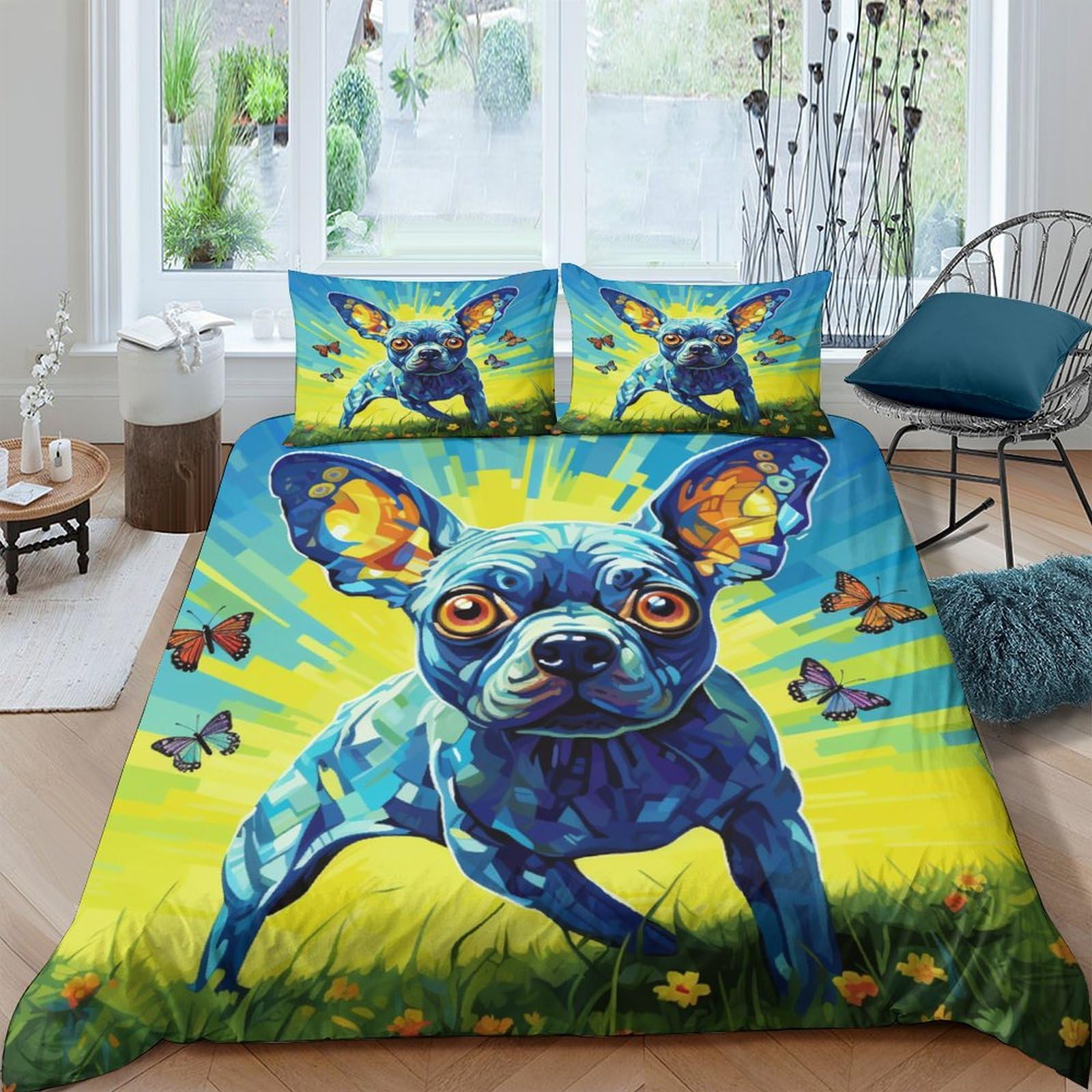 Housse de couette en microfibre facile d'entretien lit king size avec fermeture éclair cachée