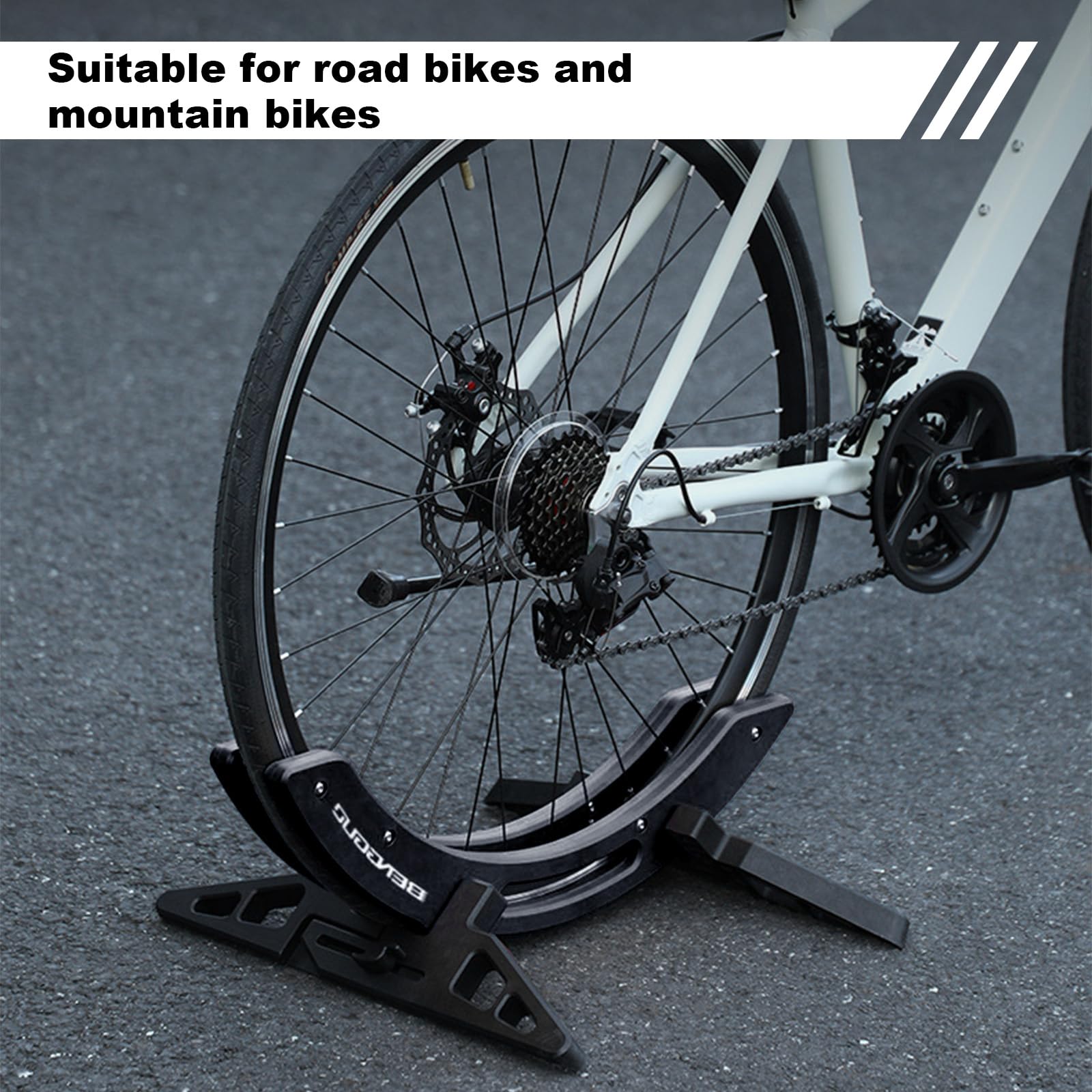 MEGHNA Fietsvloerstandaard, universeel, verstelbare fietsstandaard, parkeerstandaard voor MTB/stadsfiets/racefietsen, voor alle 30-80 mm breedtes, fietstype, blauw