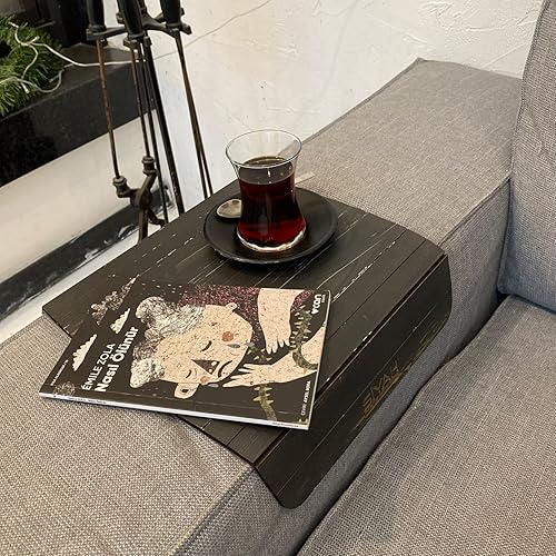 Miniatura 2 de Bandeja de brazo de sofá bandeja de sofá flexibleplegable soporte de taza de sofá y teléfono mesas de bandeja mesa de brazo de sofá mesa auxiliar