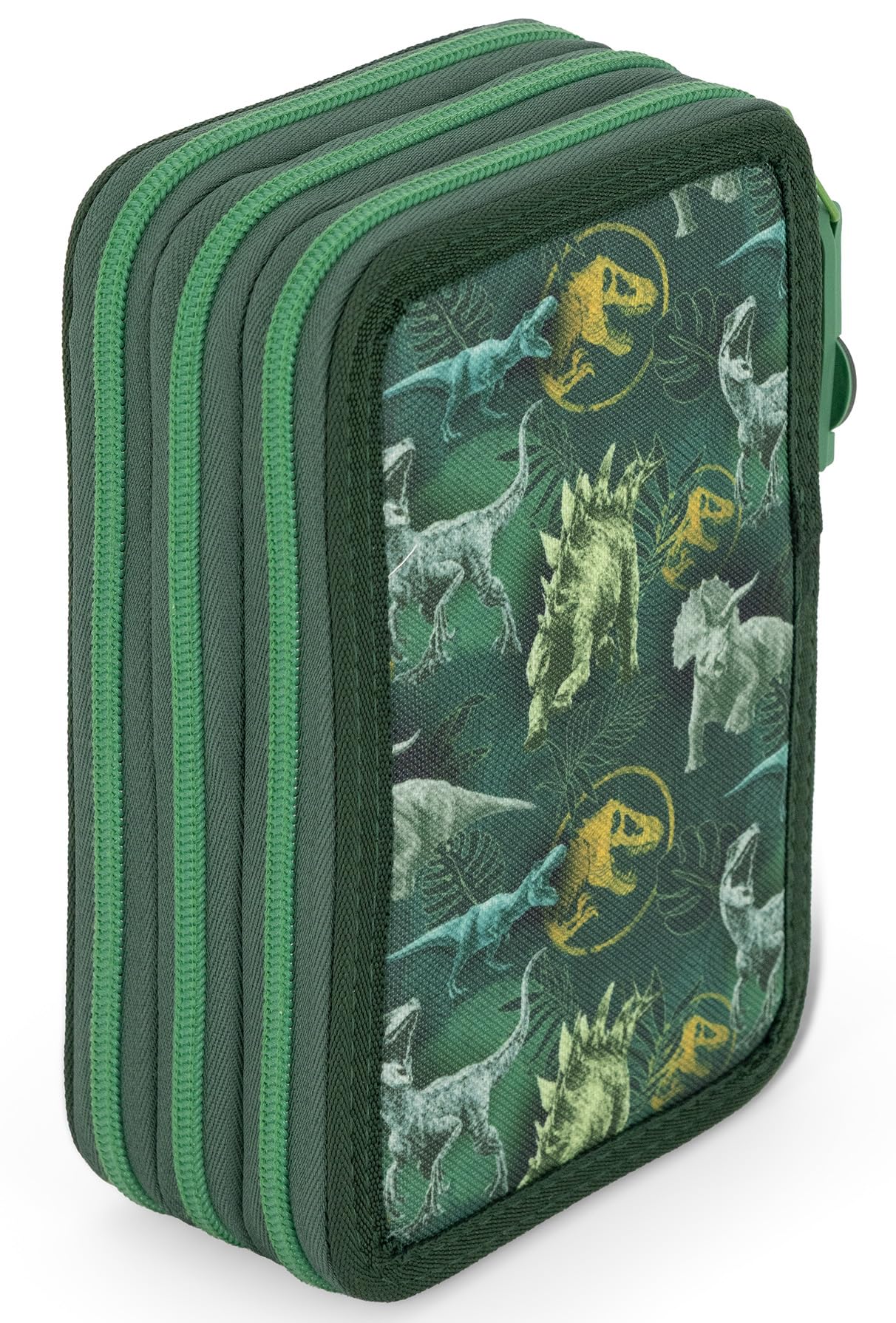 Jurassic World 3-Fach Federmäppchen Set 46 Teile für Jungen Schulmäppchen mit Stiften