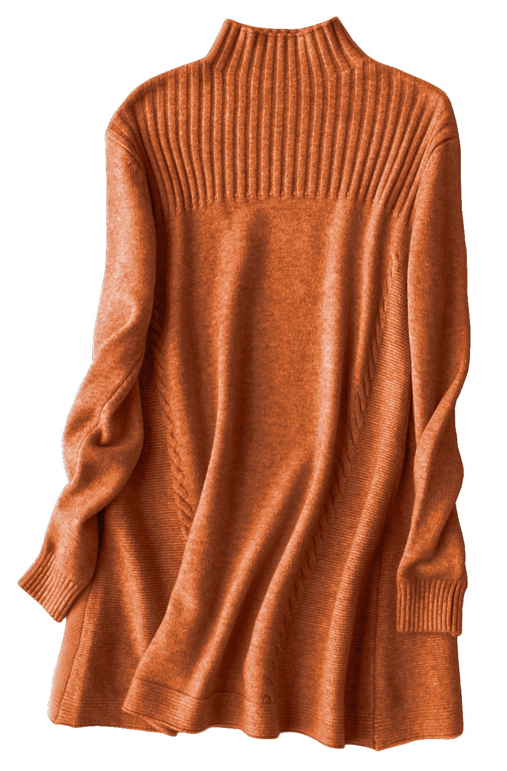 Women's Soft Long Sleeve Mock Neck Basic Knit Sweater Tops Ribbed Knit Hem Pullover Sweaters,One Size
