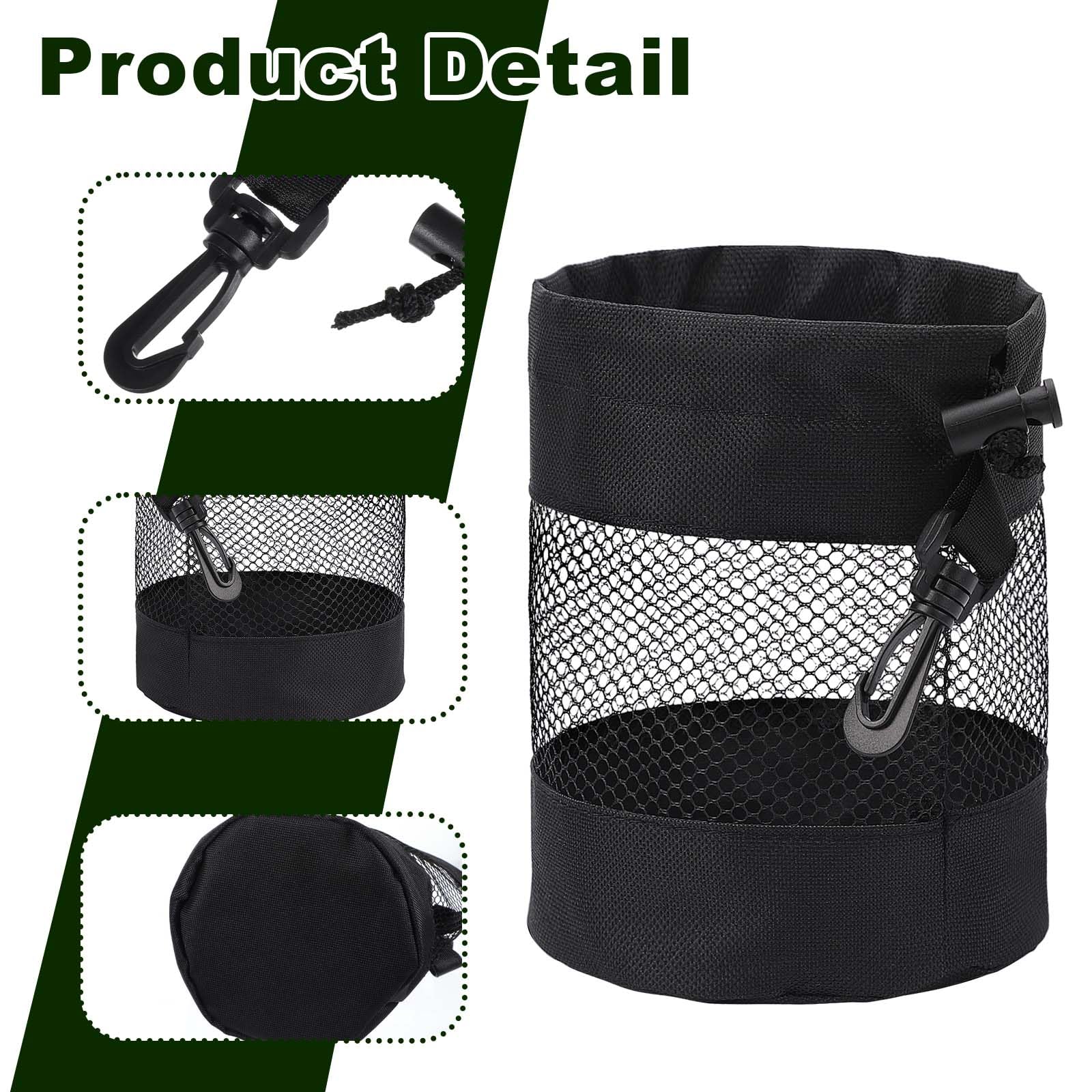 Grevosea Sacchetti per Palline da Golf in Rete di Nylon con Coulisse, Borsa Porta Palline, Accessori Golf Nero