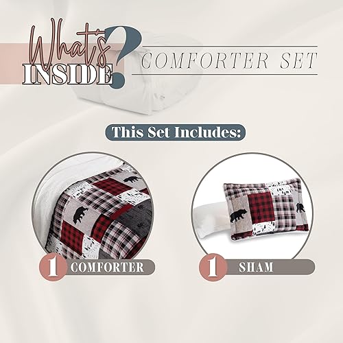 Miniatura 3 de Elegant Comfort Edredón de sherpa con parche de invierno de 2 piezas, suave, acogedor y duradero, de alta calidad, reversible de plumón alternativo