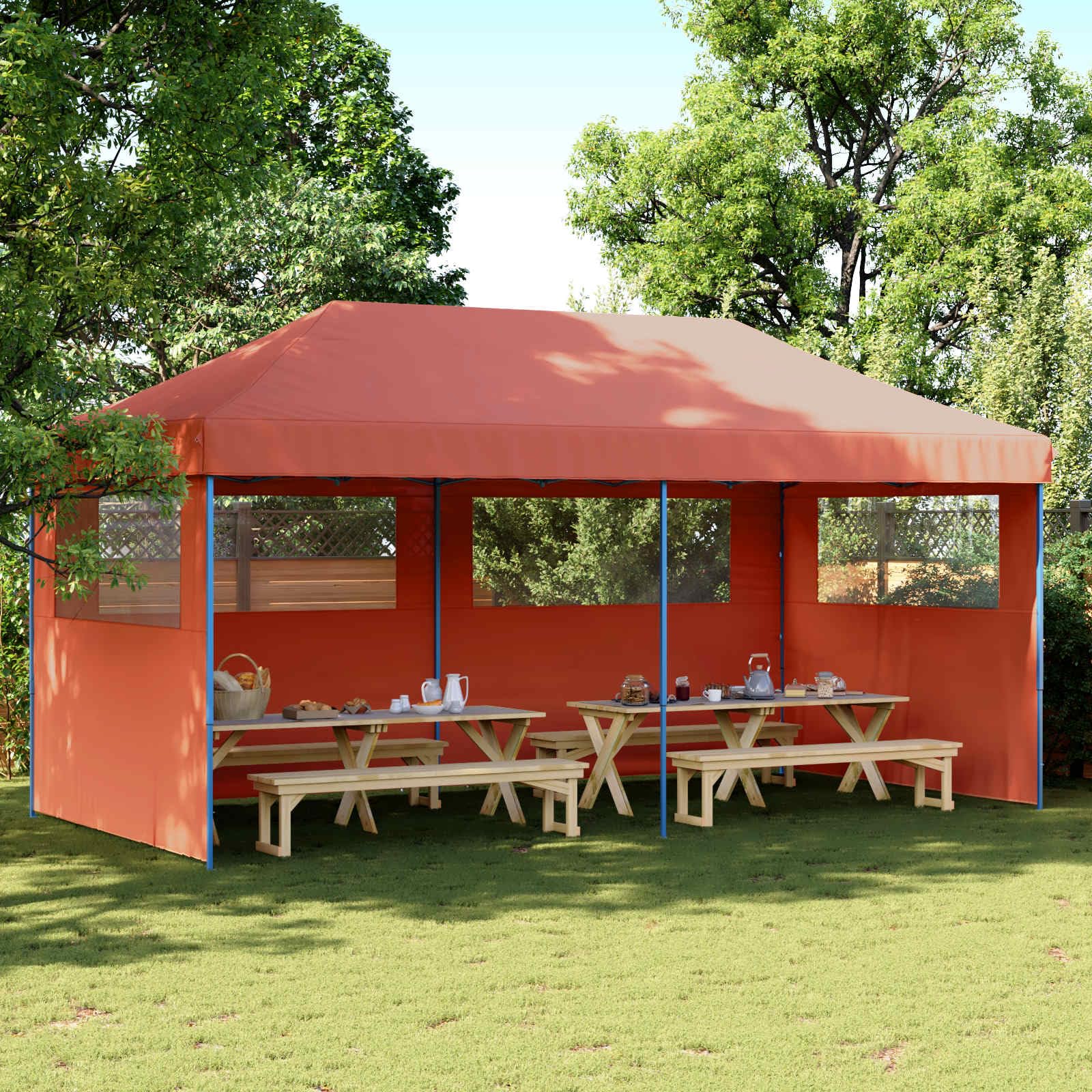 Tente de fête pliable avec cadre acier robuste et toile Oxford