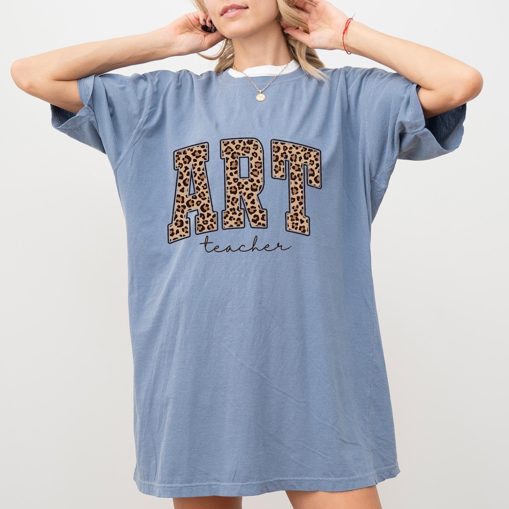 Leopard Print Art Teacher Shirt Comf &hellip;