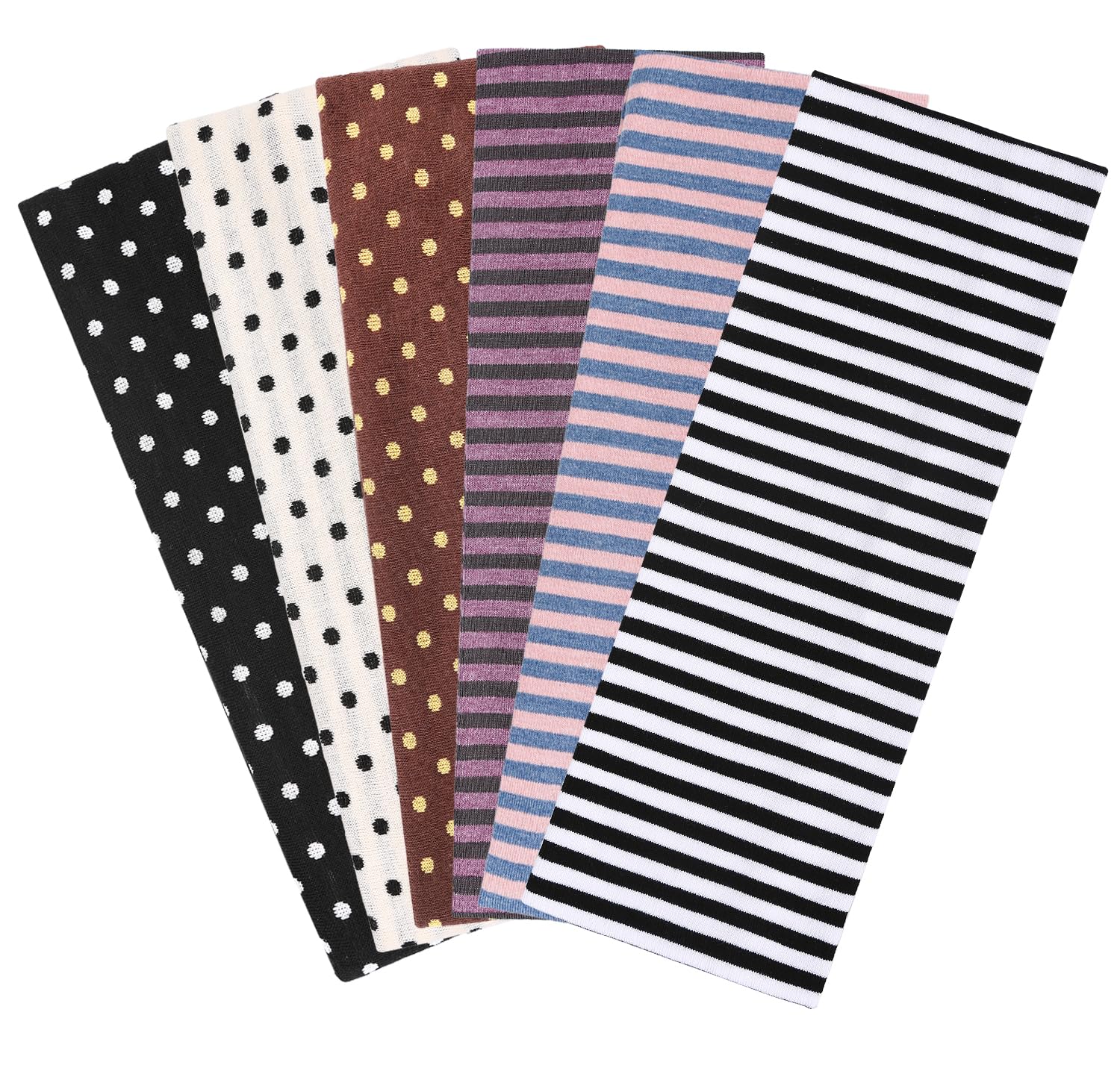 Headbands for Women, 6 Pack Stripe Polka Dot Hairband image 2