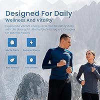 Vista 7 de L-metilfolato de 15 mg + complejo de vitamina B - 5-MTHF, B6 y B12 metilcobalamina - 60 cápsulas - Folato de metilo activo de fuerza profesional