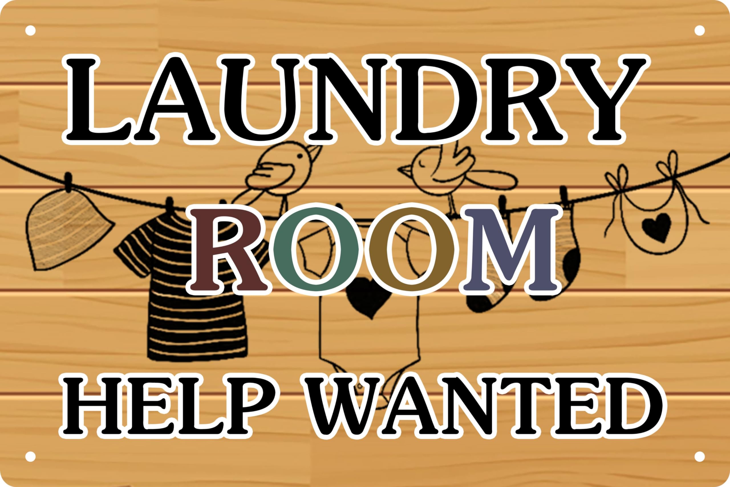 SMAZDFXX Laundry Help Wanted Metal Tin Sign Wall Decor Vintage Farmhouse Laundry Room Sign Country Wall Decor Wash Room Signs Wall Home Decor Art Signs 5.5"x8"