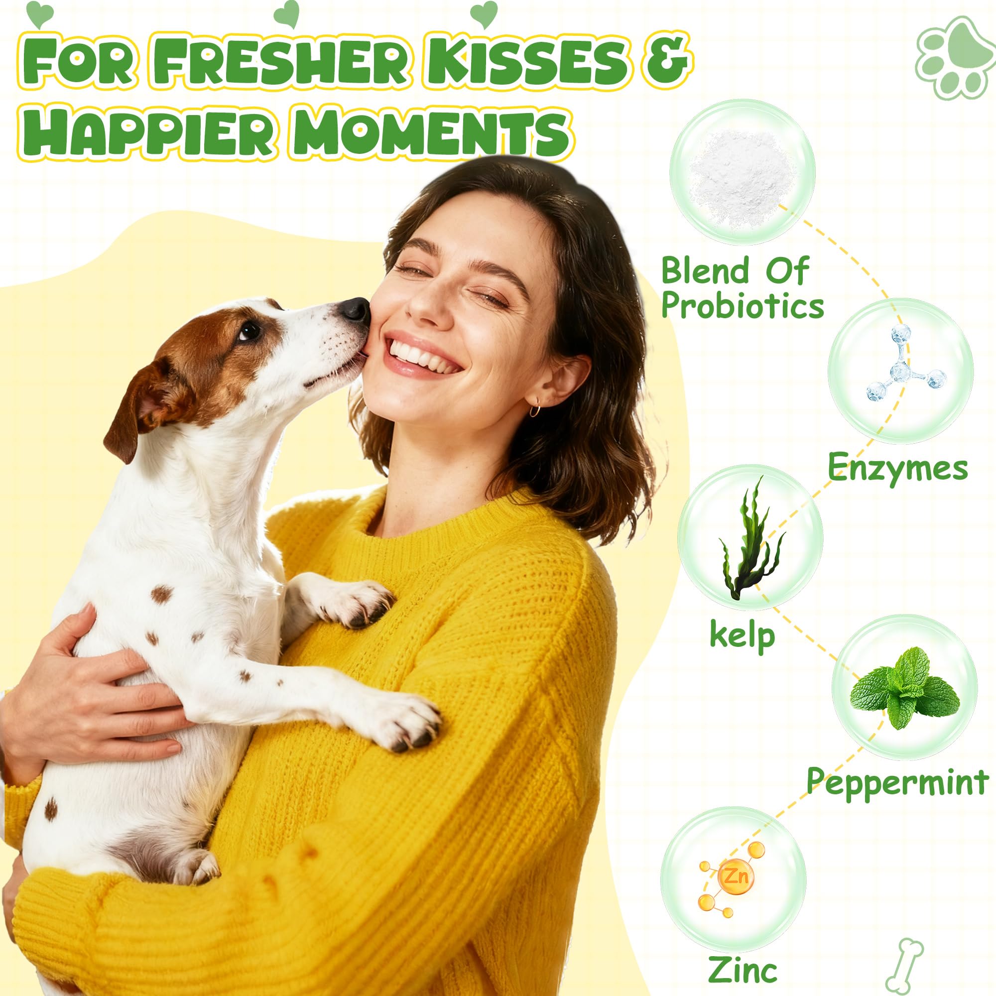 Dog Teeth Cleaning Powder, Dog Dental Powder and Cats Breath Freshener, Plaque Off, Bad Breath & Tartar Remover for Dogs, Dog Teeth Cleaning with Enzymes- 60-Day Supply -Mint Flavor - image 3