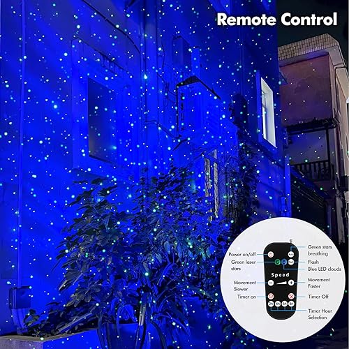 Miniatura 4 de Firefly Luces de Jardín Proyector Láser de Estrellas, Iluminación Decorativa al Aire Libre con Nebulosa Azul para Jardín Interior y Exterior