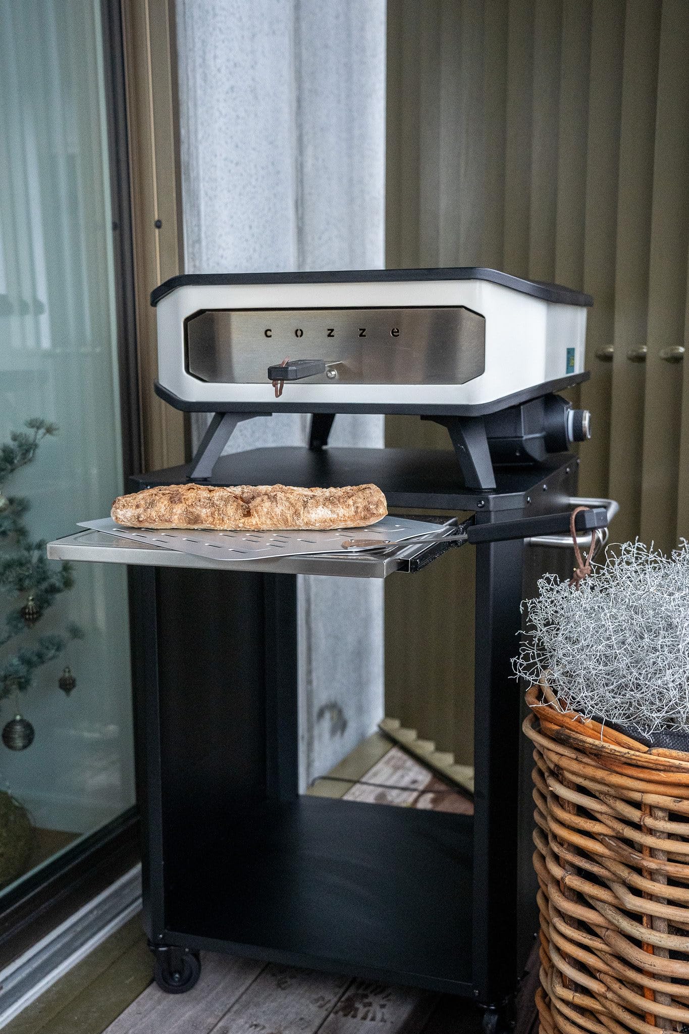 Cozze® Tavolo da esterno con tavolino estraibile per fornetti pizza 13-17"