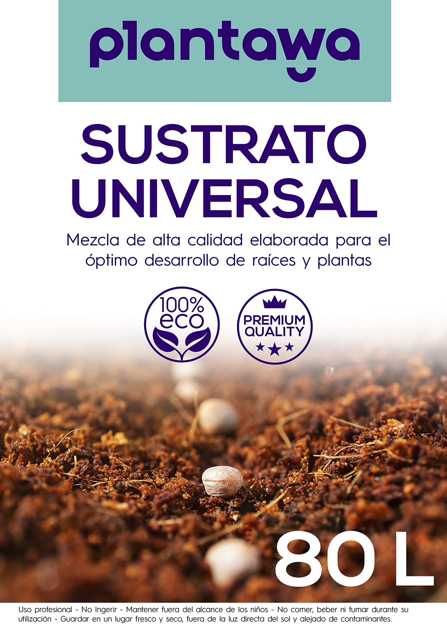 Plantawa Substrat universel 80 L, terre pour plantes, engrais naturel pour potager urbain, terrarium pour jardin extérieur, substrats et engrais