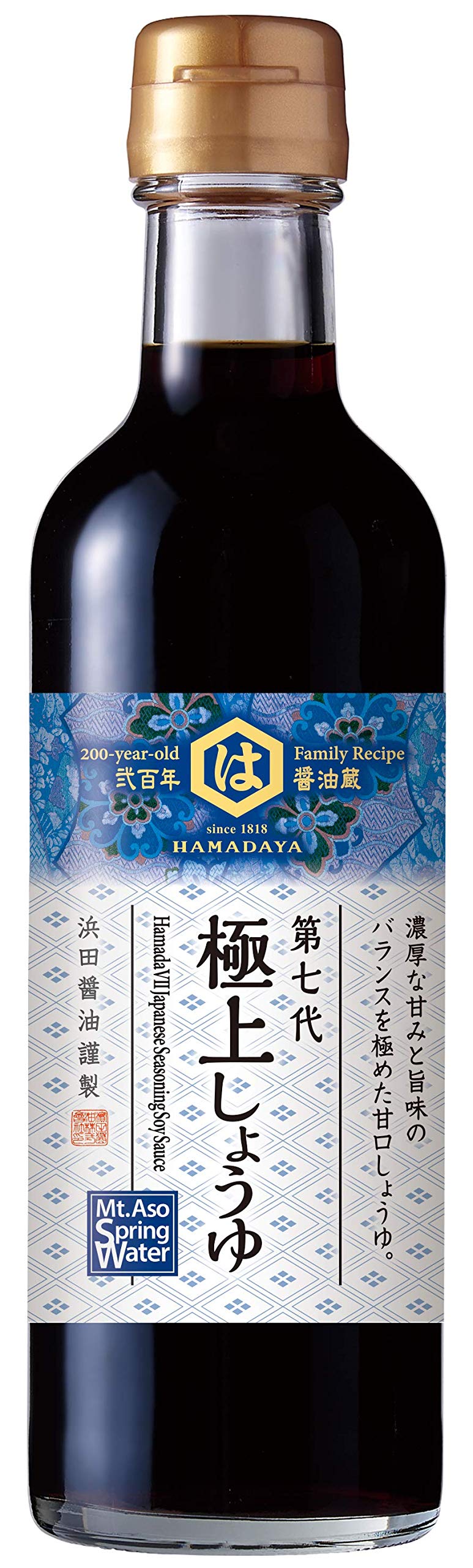 Hamadaya Japanese Seasoned Soy 300ML | Blend of Exceptional Naturally Brewed Soy Sauce & Kyushu | Artisan Brewing Production over 200Yrs & 7th Generation | Ready to use | 300ML (Pack of 1)