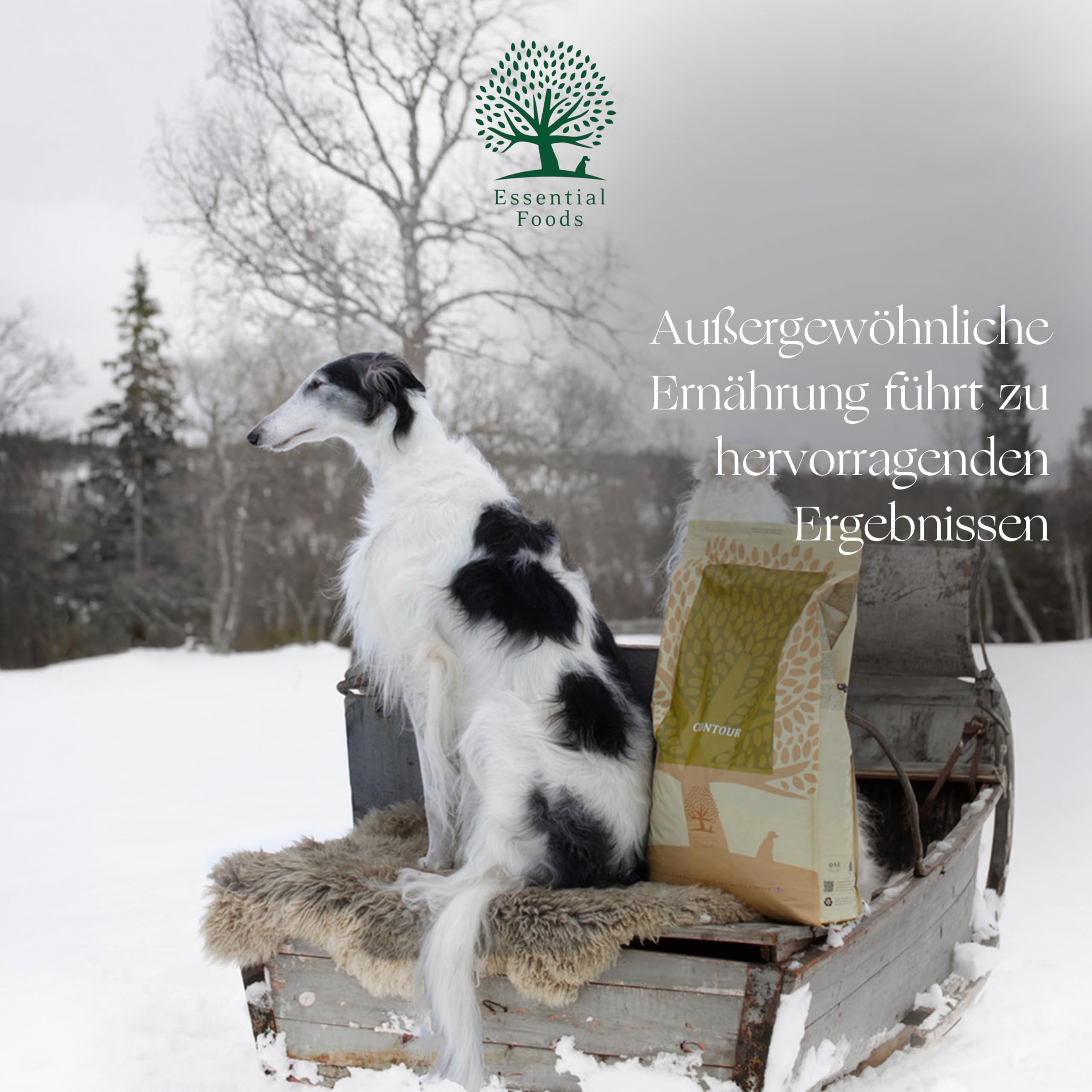 Essential Contour 10 kg | Huhn, Ente, Lachs & Forelle | Getreidefrei Hundefutter für große kastrierte oder zu Übergewicht neigende Hunde | hoher Fleischanteil | nach dem BOF-Prinzip