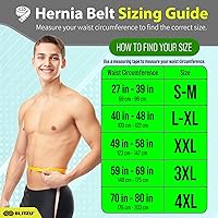 Vista 7 de BLITZU Cinturón de hernia umbilical para hombres y mujeres, faja abdominal ajustable con soporte de braguero con 2 almohadillas de compresión