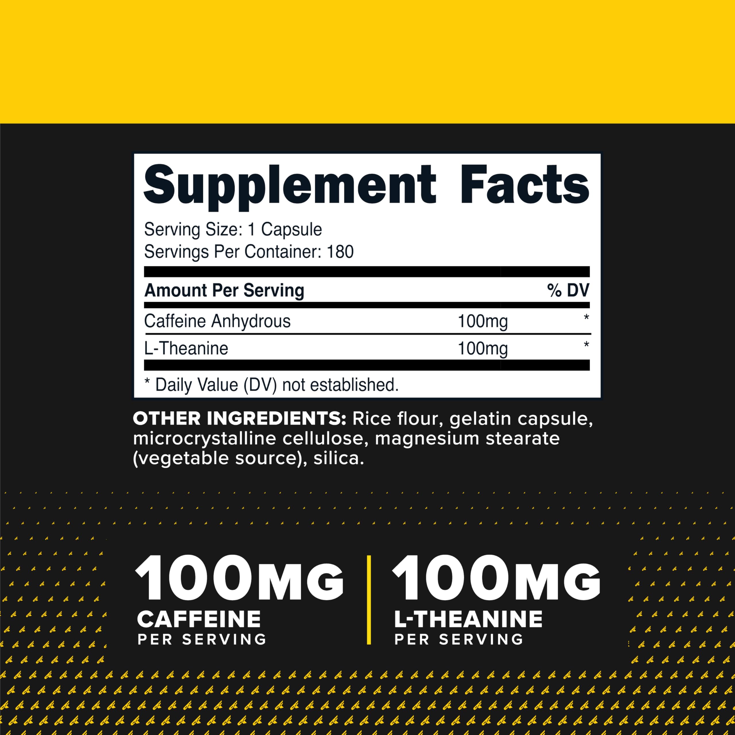 Primaforce Caffeine with L-Theanine (100mg of Each) 180 Capsules — Amazon image 2