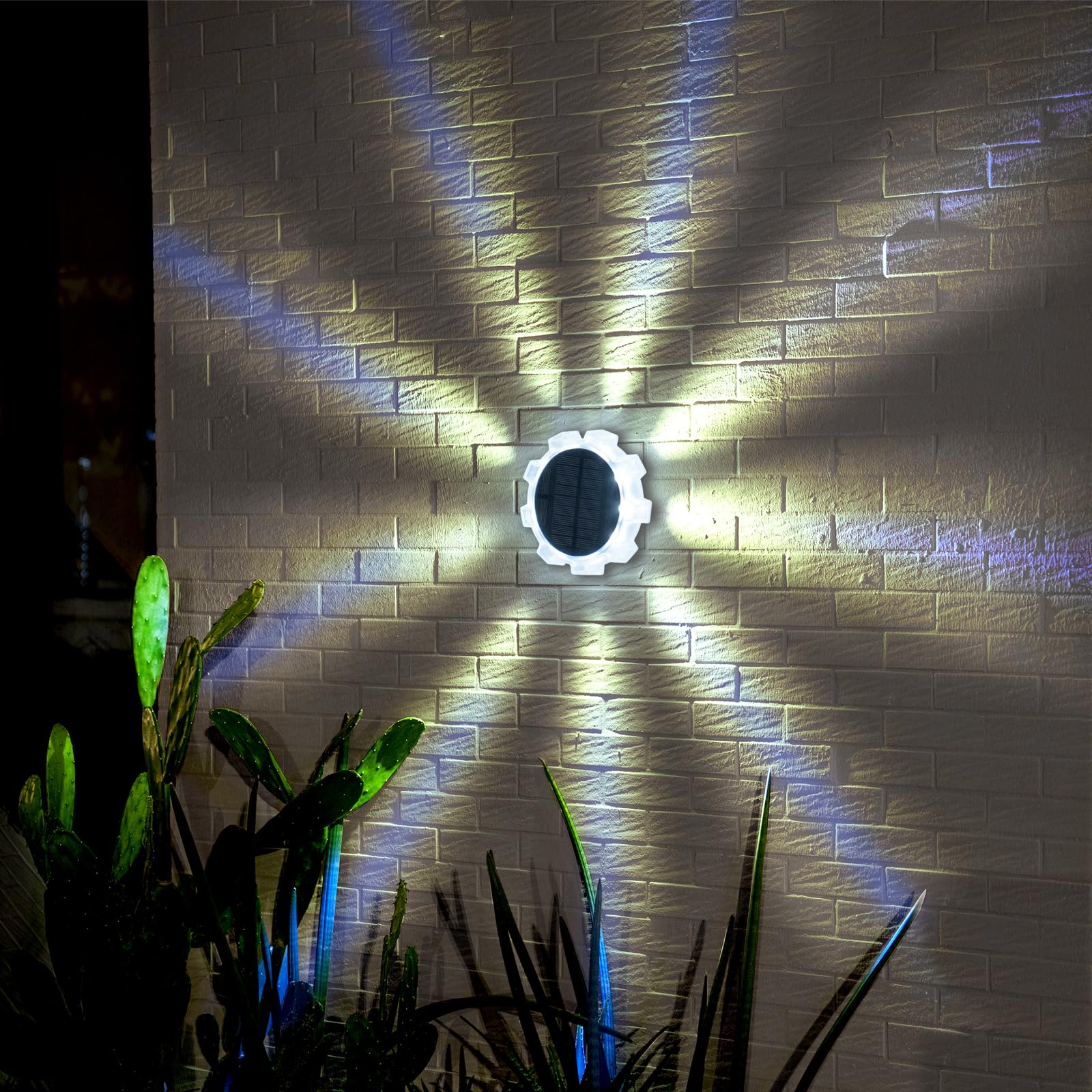 Lampada solare da parete 20LED, Lampada solare da parete per esterni, IP65 impermeabile, per terrazza, scale, patio, ringhiera (luce calda - 2 pezzi) | Leroy Merlin