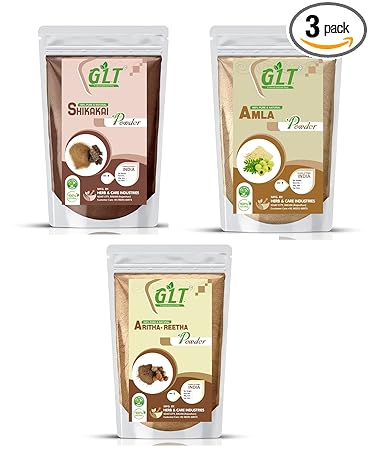 G. L.T. Amla, Reetha, Shikakai Powder for Hair mask Hair Treatment Hair Care Hair Growth 50x3(150Gm)
