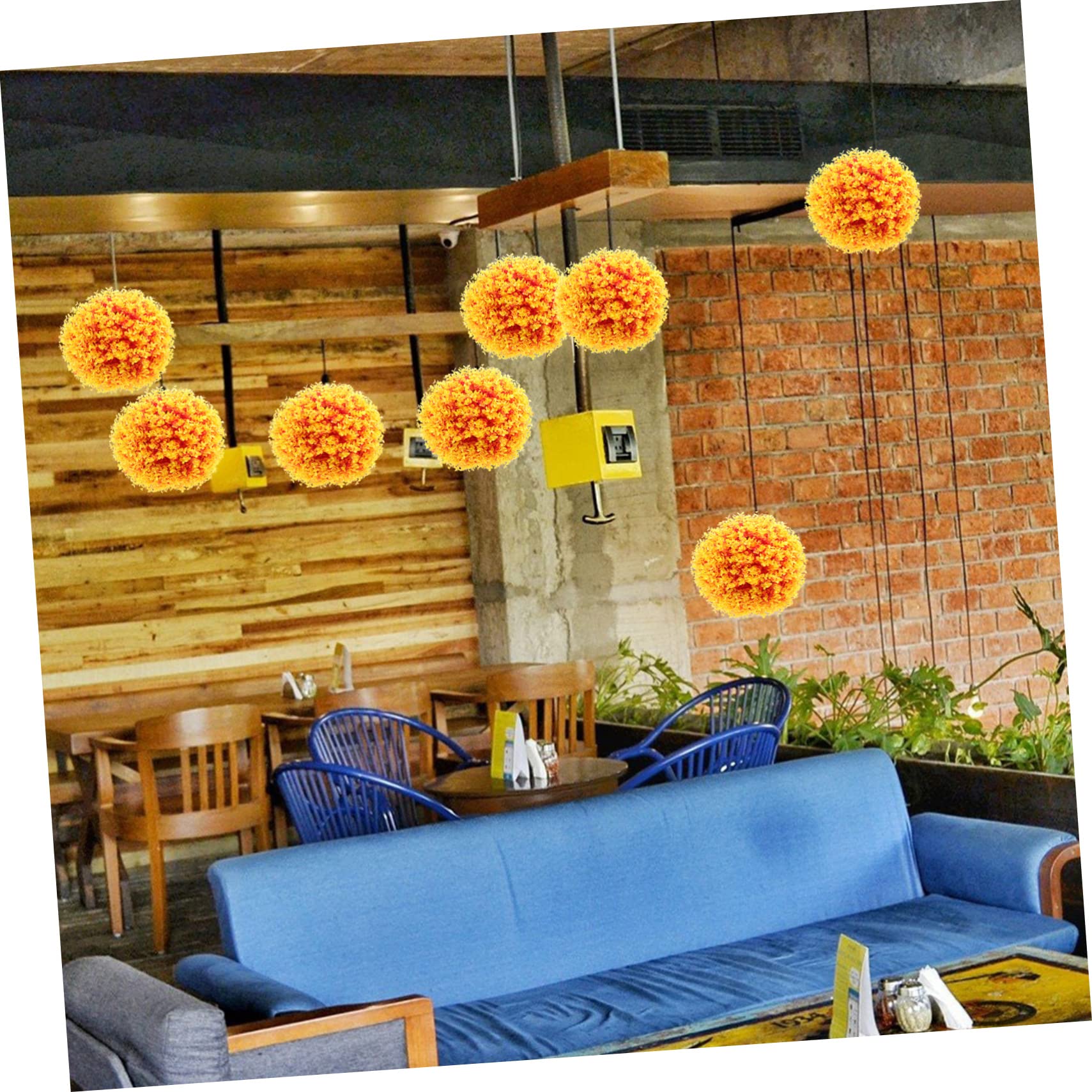 iplusmile Bola Topiaria De Hojas De Eucalipto Artificiales Decorativas 35 Cm Naranja Ligera para Interiores y Exteriores Adecuado para Decoración De Jardín y Eventos