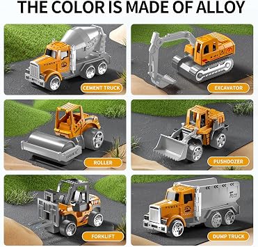 NIPLOOOW Kids Boys Construction Truck Vehicle Toy Set with Play Mat and Die-Cast Toy Car, Transport Carrier Truck for Kids 3-5, Birthday Gifts Toys for 3-8 Year Old Boys