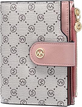 GOLF SUPAGS Wallets for Women PVC Leather Small Bifold Zipper Pocket Coin Purse Large Capacity Multi Card Organizer