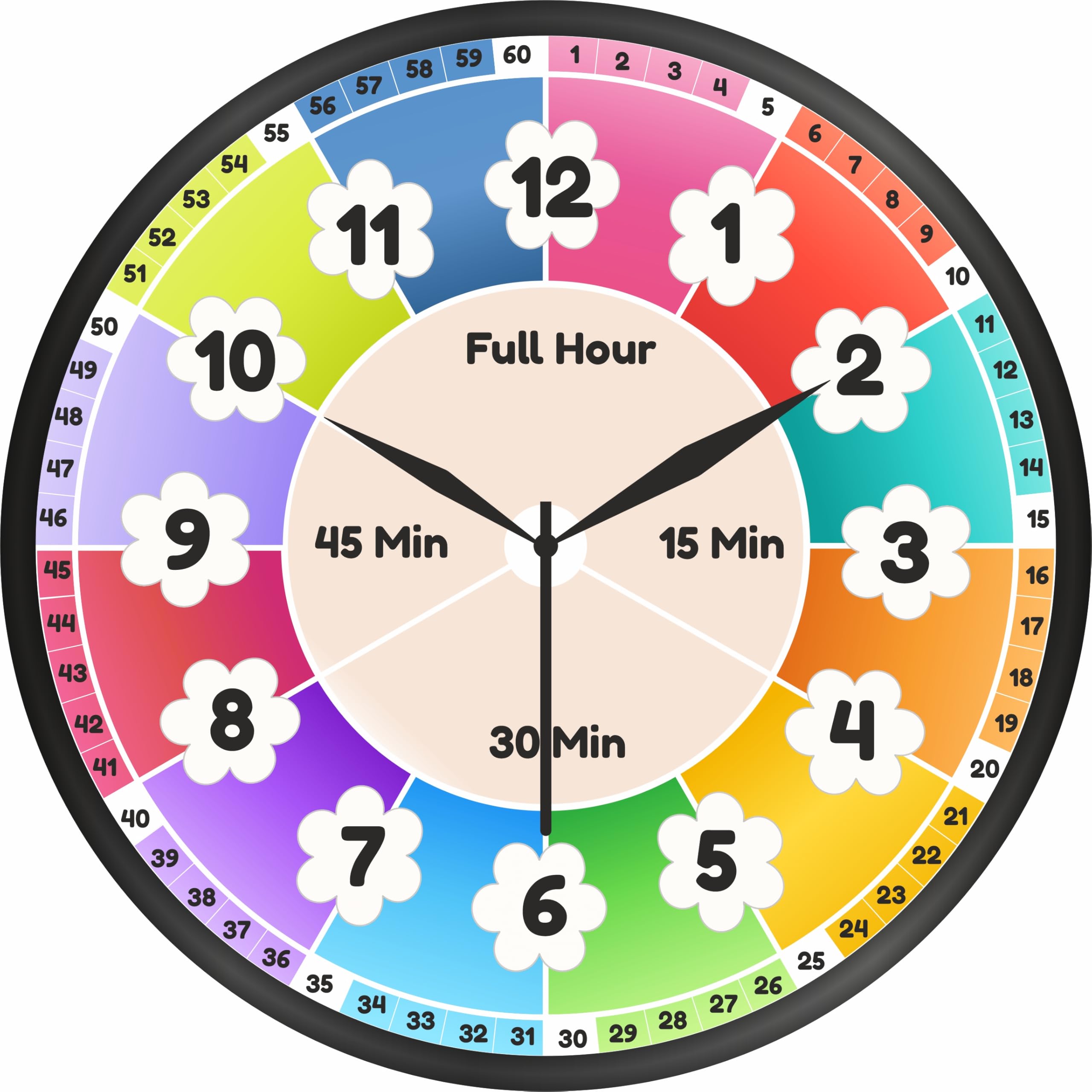 AmeraKart- 10 Inch Kids Educational Wall Clock for Learning Time – Colorful Hour & Minute Teaching Clock for Children, Classroom & Study Room Decor I No Drill-Free Adhesive Hook Included (Blue)-image-23