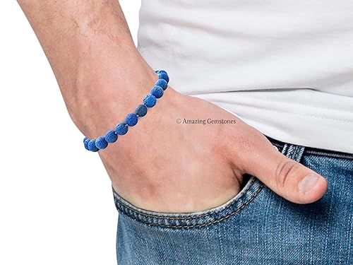 Vista 790 de Amazing Gemstone Yaxaite Bracelet for Women Men's Gifts - Protection Healing Crystal Bracelet - 8mm Gemstone Beaded Adjustable Bracelet Pulseras