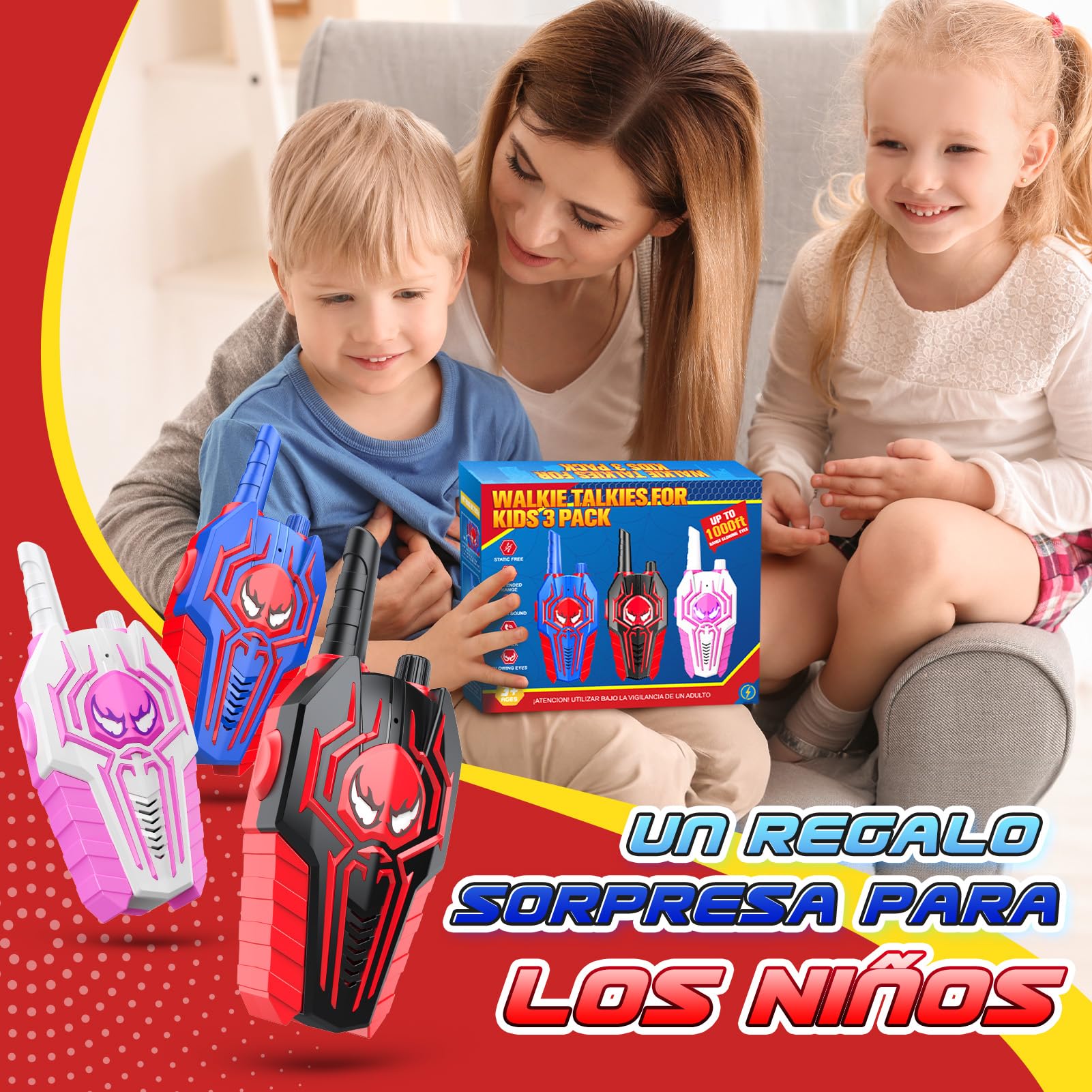 Juguetes Niños 3 4 5 6 7 8 9 10 Años, Walkie Talkie Niños Regalo Niño 3-10 Años Walkie Talkie Juegos Exterior Niños Regalos Cumpleaños Niños Juguetes para Niños de 3-10 Años