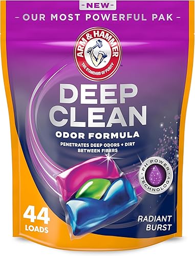 ARM & HAMMER Deep Clean Odor Formula Detergente Power Paks, 44 unidades