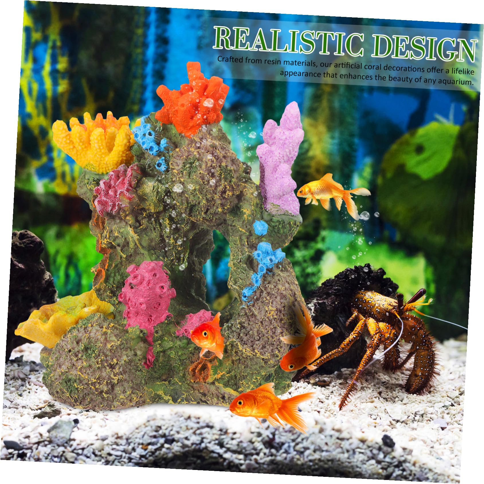 TOYANDONA Decoración de Coral Artificial Resistente para Acuarios Escultura Decorativa Vibrante y Segura Cueva Ornamental para Paisajes Submarinos Peceras