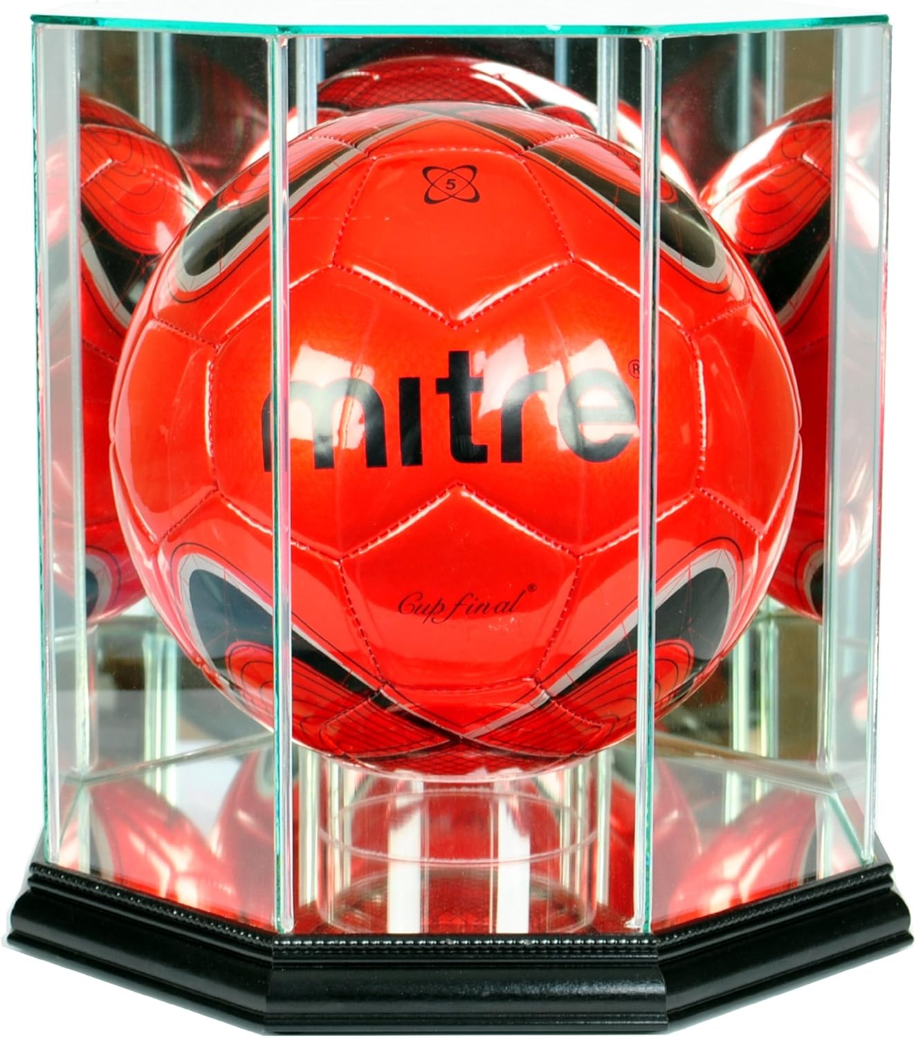 Perfect Cases MLS Octagon Soccer Ball Glass Display Case, Black