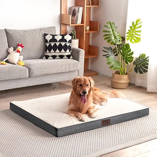 Miniatura 4 de EHEYCIGA Camas grandes para perros grandes, cama lavable grande con funda extraíble para jaula, cama ortopédica de espuma para mascotas, cojines de