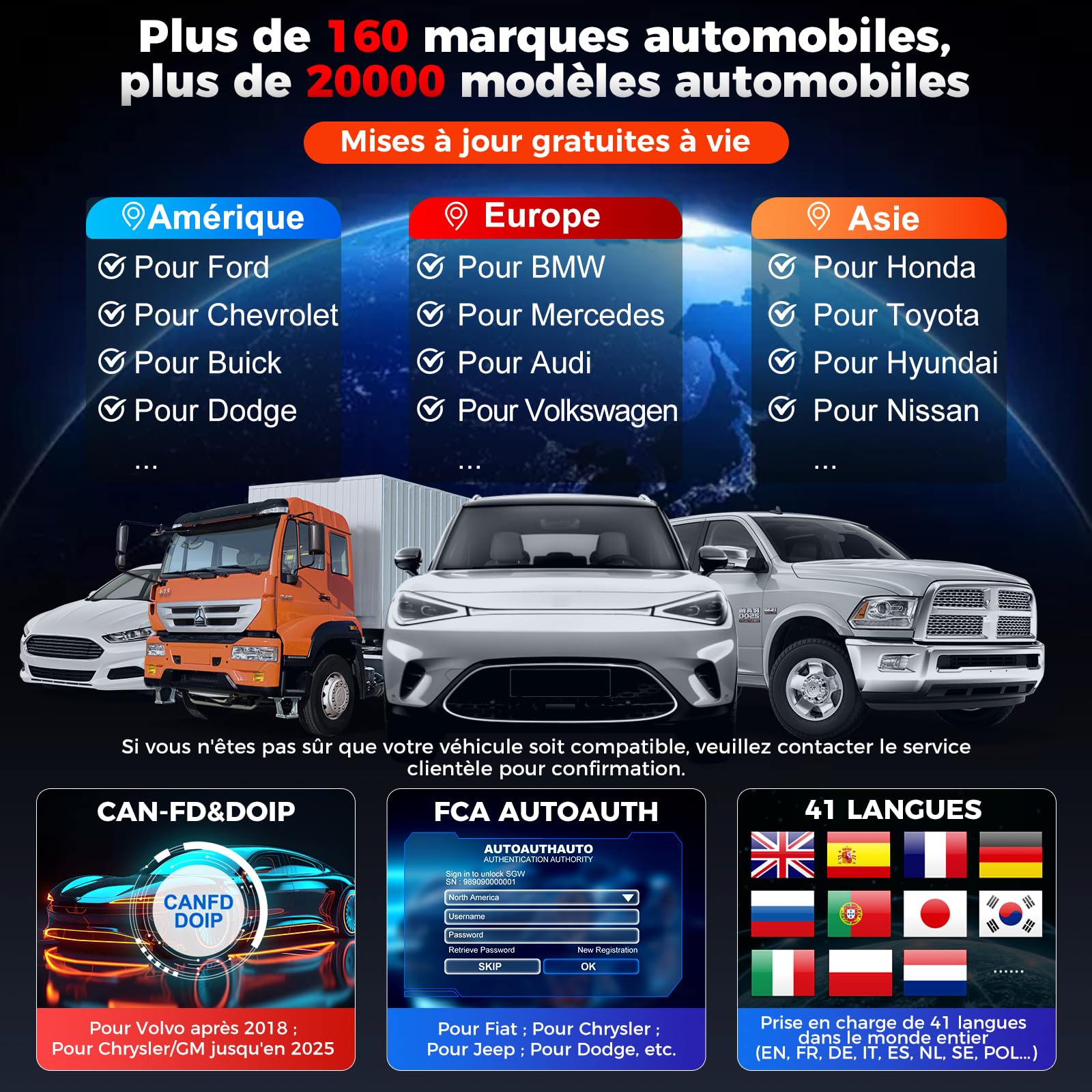 KINGBOLEN K8 Pro Valise Diagnostic Auto, OBD2 Diagnostic Français pour système Complet avec 42+ Réinitialisations, Codes ECU, Contrôle Bidirectionnel, CANFD＆DOIP, Mise à Jour Gratuite à Vie