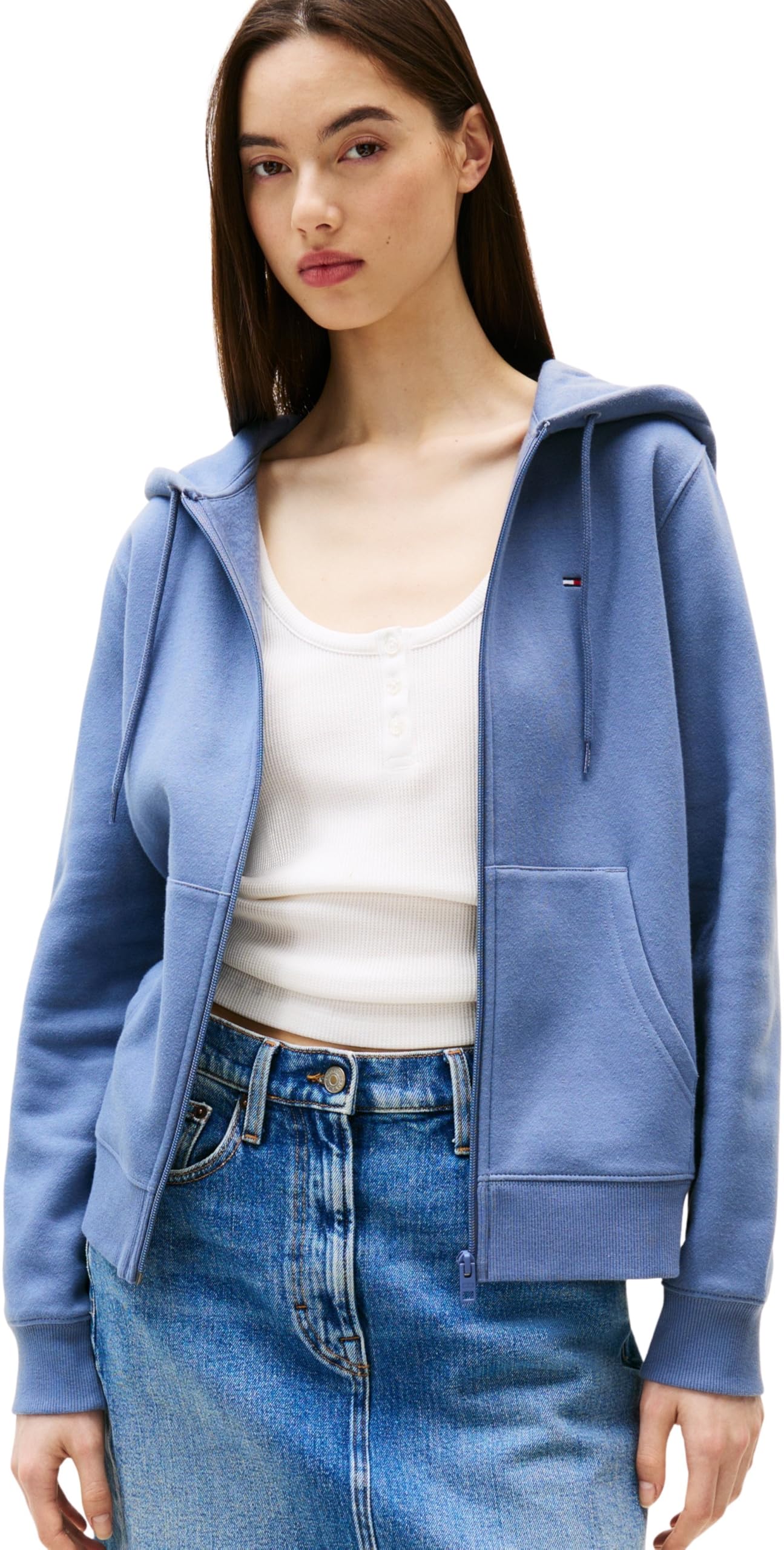 Tommy Jeans Donna Felpa con Zip e Cappuccio