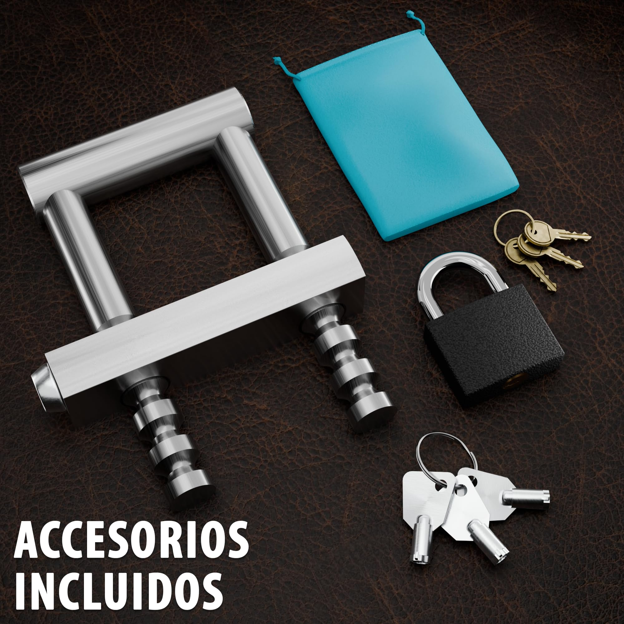 Candado rejas ballesta | Candado puerta exterior 5 posiciones | De regalo un candado pequeño y bolsa de transporte
