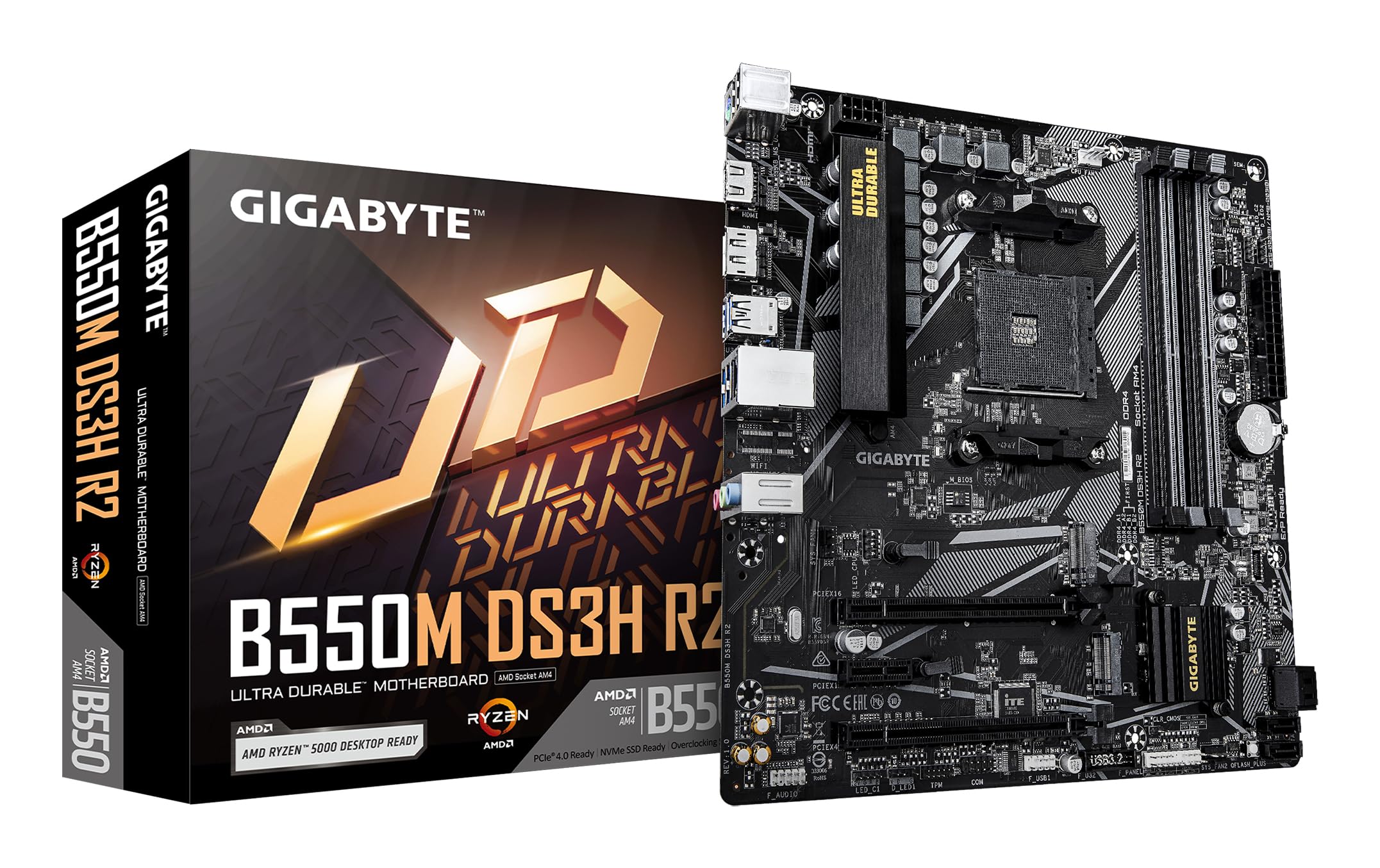 GIGABYTE B550M DS3H R2 Scheda madre - CPU AMD Ryzen 5000, VRM a 5+