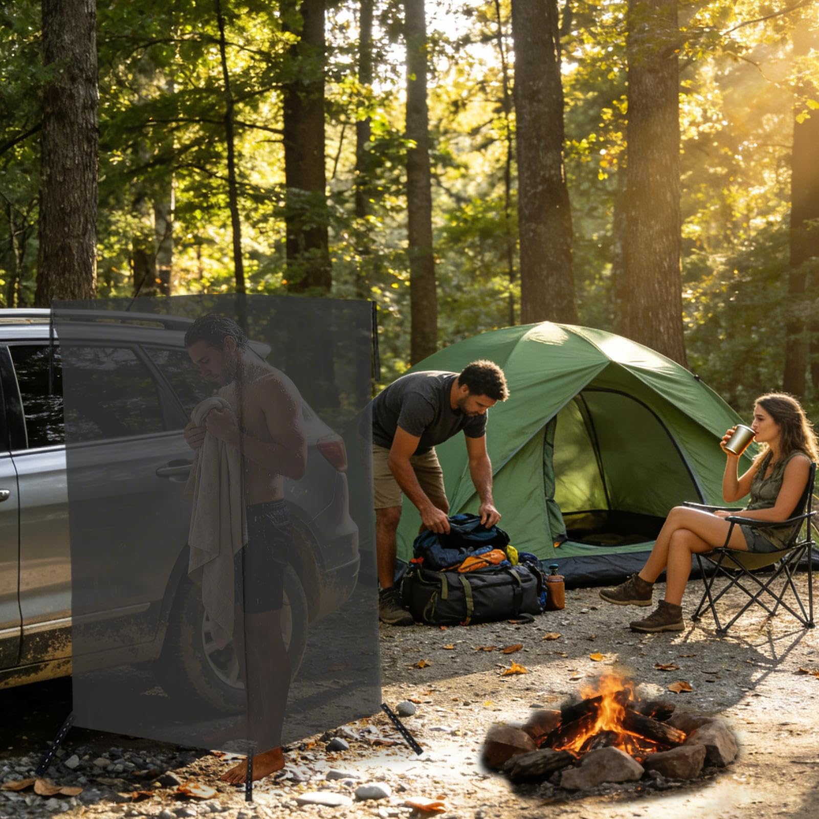 Cambiavestito Portatile Privacy Laterale Per Camper Per La Prova | Intimo per Roulotte e Cambio Per Uso In Esterno Viaggio Bagno Roulante Pontone Spiaggia Toilette Auto E Camion