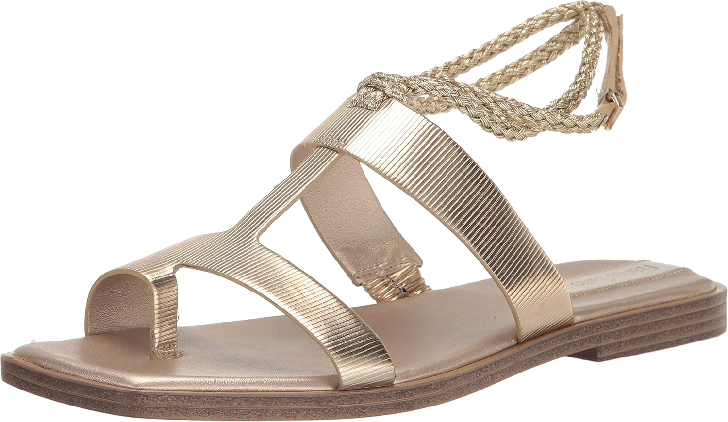 Franco Sarto Womens Maren Ankle Strap Sandal Platino Gold 6.5 M