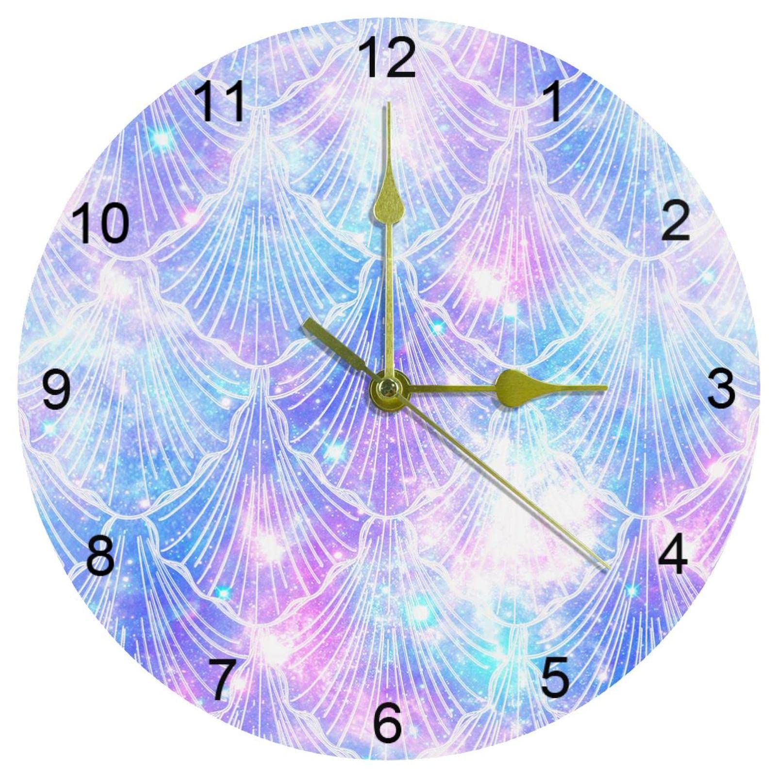 Horloge murale sirène silencieuse pour chambre et bureau sans tic-tac