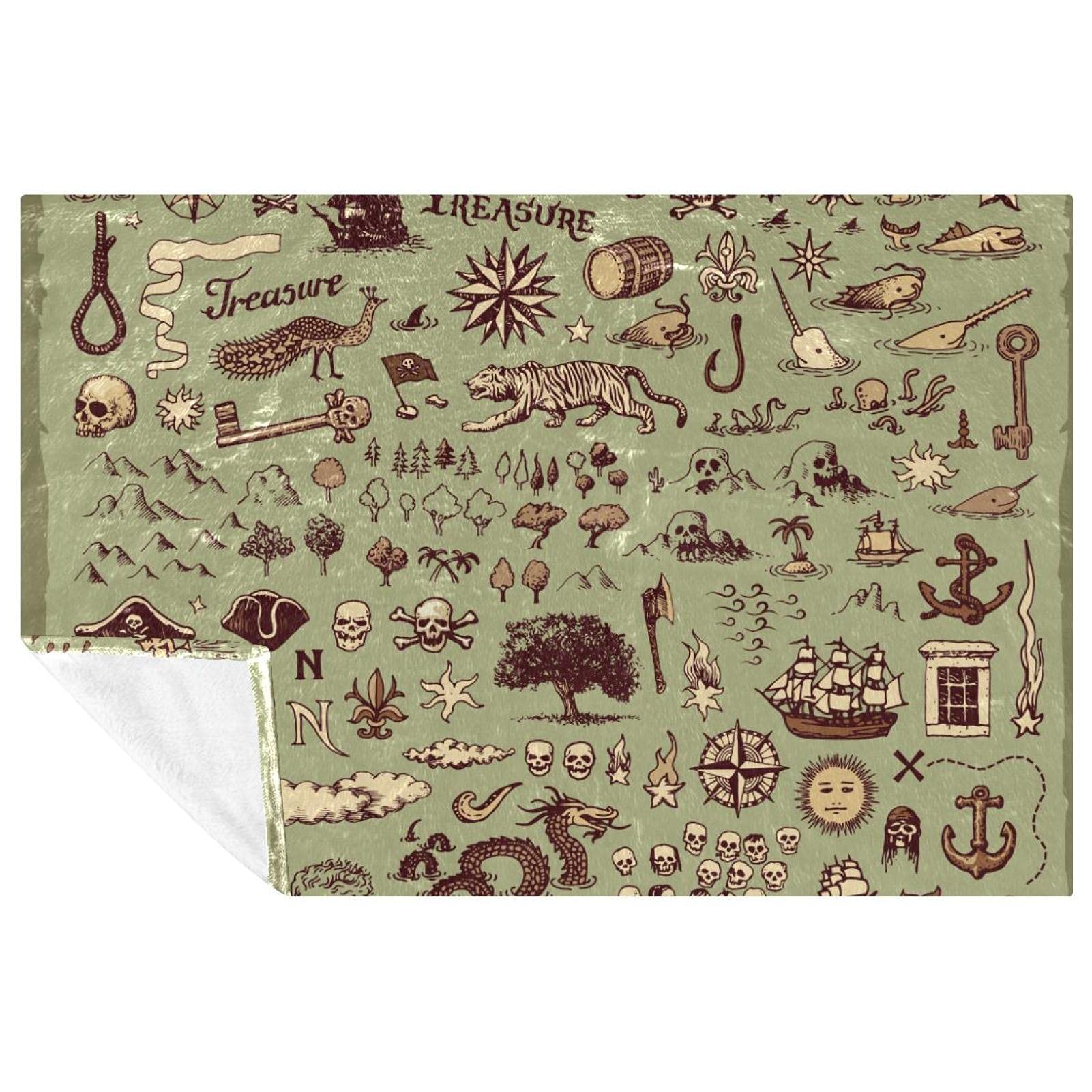 Couverture vintage carte du monde plaid doux lit et canapé 150x100cm