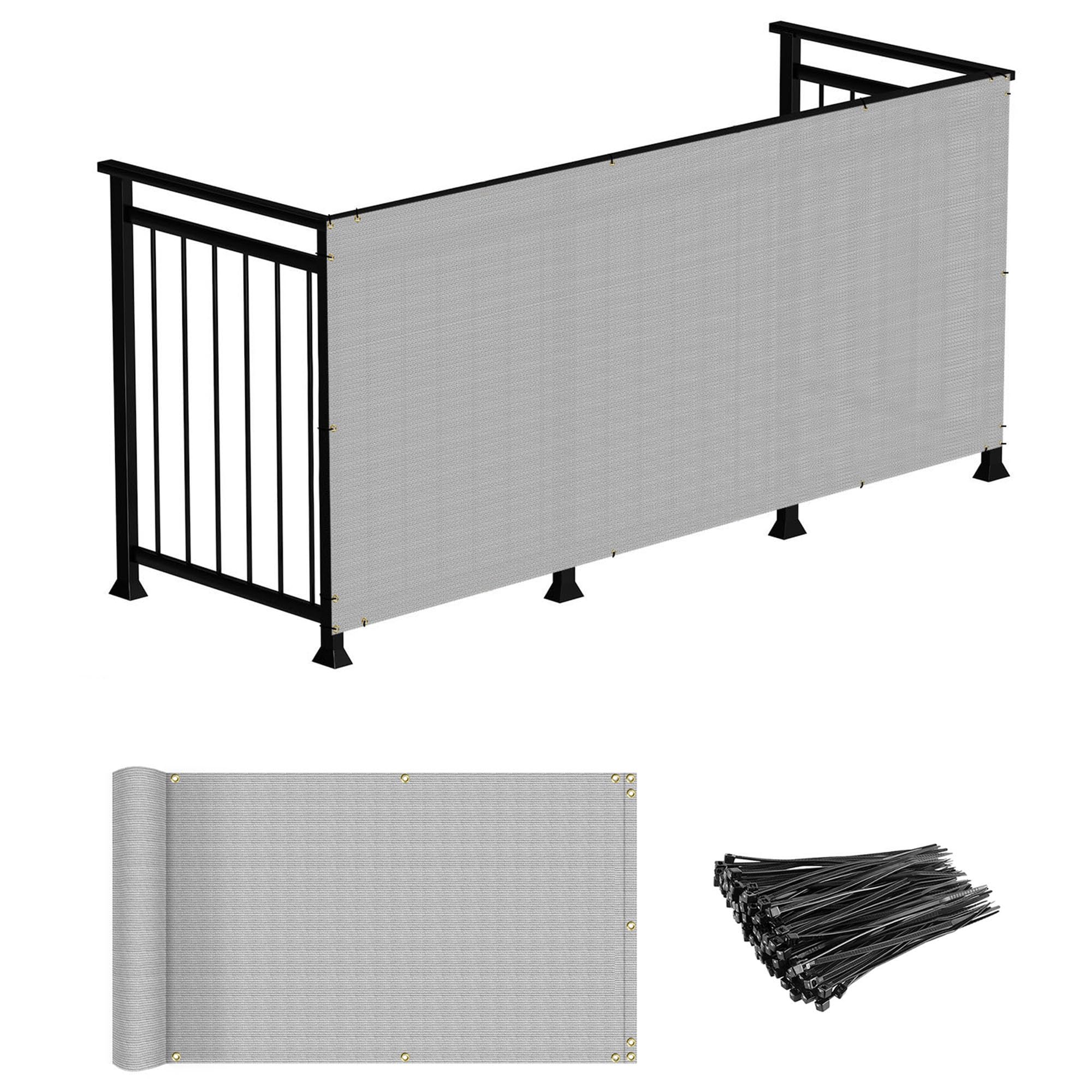 Windscreen4less Balcony Privacy Fence Screen 2.5' x 3' Mesh Windscreen Fencing Shield Cover for Apartment Deck Patio Yard Porch Pool Railings, Solid