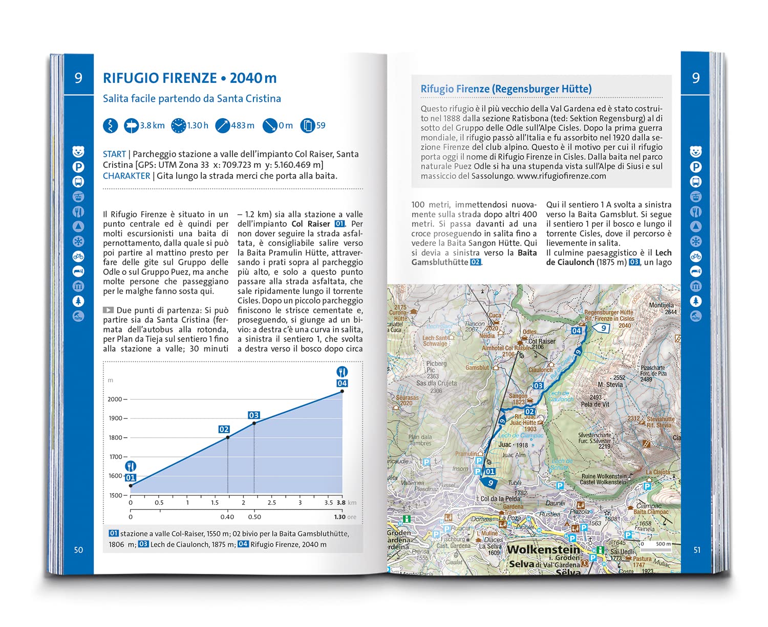 Carta escursionistica Kom 5735. Val Gardena, Val di Funes, Alpe di Siusi: cartina escursionistica, Download gratuito dei dati GPX