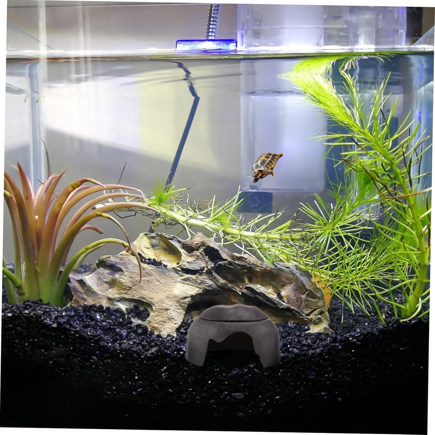 balacoo 2 Pcs Turtle Lizard Hideout Reptile Nest with Ceramic Bowl Humidification Shelter Large Reptile Cave for Aquarium